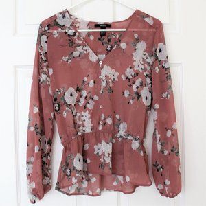 Forever 21 Floral Peplum Blouse